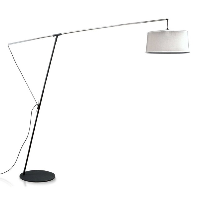 Nordica M4968 Floor Arch Lamp E27 with Black Shade, Black, Polished Chrome - image 1