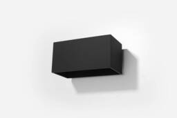 Quad Maxi 2 Light Up Down Flush Wall Light Black - thumbnail 1