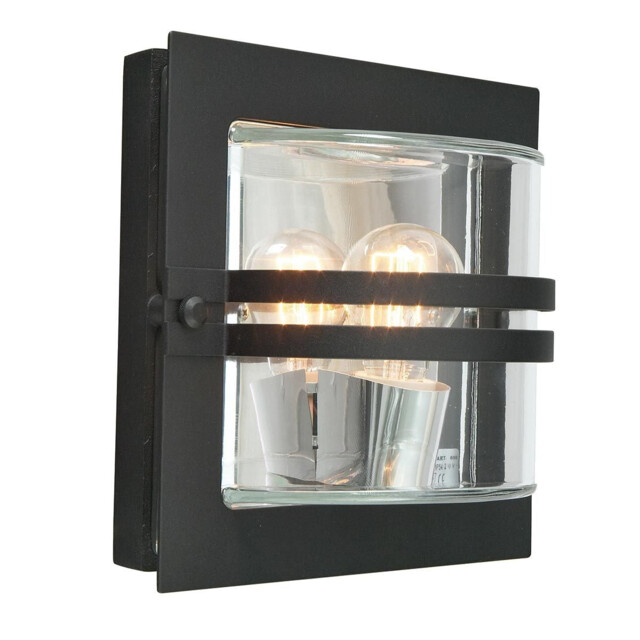 Bern 1 Light Outdoor Flush Wall Light Black IP65, E27 - image 1