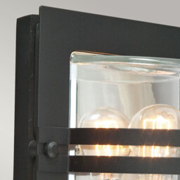 Bern 1 Light Outdoor Flush Wall Light Black IP65, E27 - thumbnail 2