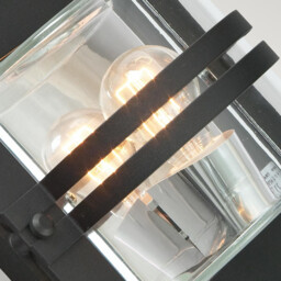 Bern 1 Light Outdoor Flush Wall Light Black IP65, E27 - thumbnail 3