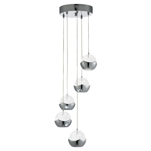 LED 5 Light Spiral Cluster Pendant Chrome - image 1