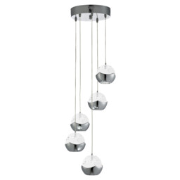 LED 5 Light Spiral Cluster Pendant Chrome - thumbnail 1