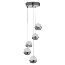 LED 5 Light Spiral Cluster Pendant Chrome - thumbnail 2