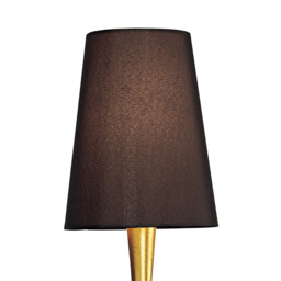Paola Wall Lamp Switched 1 Light E14, Gold Painted With Black Shade & Amber Glass Droplets - thumbnail 5