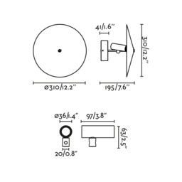 Clap Outdoor Spotlight Black, White & Black IP65 3000K - thumbnail 3