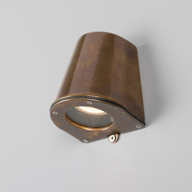 Wade Outdoor Wall Mounted Spotlight, Antique Brass, IP54 - image 1