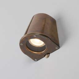Wade Outdoor Wall Mounted Spotlight, Antique Brass, IP54 - thumbnail 5