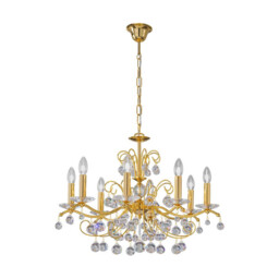 Carmen Classic Crystal 8 Arm Chandelier Polished Gold, 8x E14