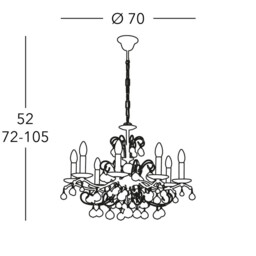 Carmen Classic Crystal 8 Arm Chandelier Polished Gold, 8x E14 - thumbnail 5
