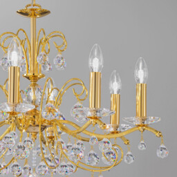 Carmen Classic Crystal 8 Arm Chandelier Polished Gold, 8x E14 - thumbnail 3