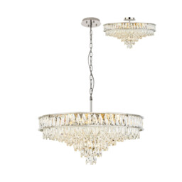 Vivienne 70cm Pendant/Semi Flush 1E14 Polished NIckel/Crystal - thumbnail 1