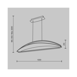 Breeze Modern Bar Pendant Ceiling Light Brass 3000K 2040lm Acrylic Shade - thumbnail 2