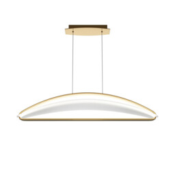 Breeze Modern Bar Pendant Ceiling Light Brass 3000K 2040lm Acrylic Shade - thumbnail 1
