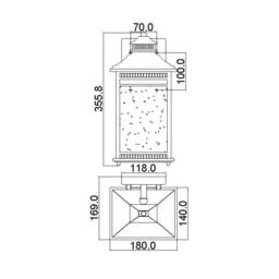 Livingston 2 Light Medium Coastal Wall Lantern - Imperial Bronze Finish, E14 - thumbnail 2