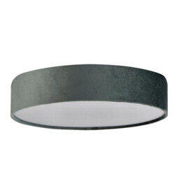 Drum Pleat 3 Light Velvet Flush, Grey Shade - thumbnail 2
