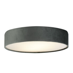 Drum Pleat 3 Light Velvet Flush, Grey Shade - thumbnail 1