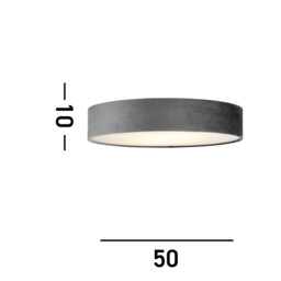 Drum Pleat 3 Light Velvet Flush, Grey Shade - thumbnail 3