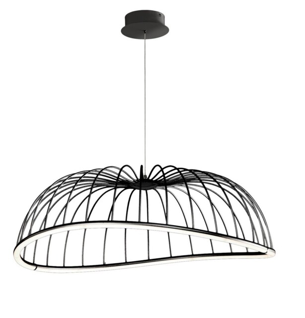 Celeste Caged Ceiling Pendant 81cm Round, 40W LED, 3000K, 2800lm, Black - image 1