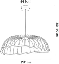 Celeste Caged Ceiling Pendant 81cm Round, 40W LED, 3000K, 2800lm, Black - thumbnail 2