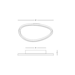 Lea 40cm Integrated Led Semi Flush Ceiling Light Sandy White LED 3000K Dimmable - thumbnail 2