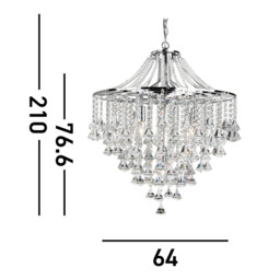 Dorchester 5 Light Chandelier Chrome Finish, E14 - thumbnail 3