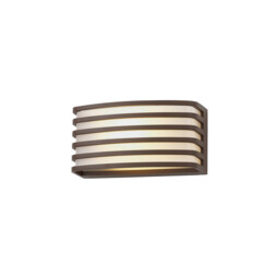 Kiantone Outdoor Wall Lamp, E27, IP54, Matt Brown, Opal PC Shade - thumbnail 1