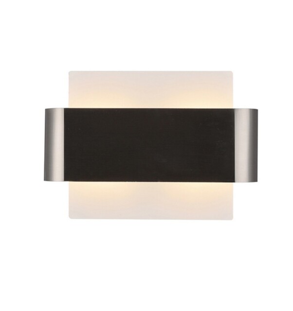 Damo Flush Wall Light, 2 Light G9, White Base with Satin Nickel Centre Band - image 1