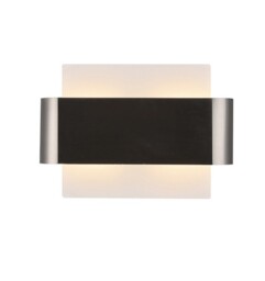 Damo Flush Wall Light, 2 Light G9, White Base with Satin Nickel Centre Band