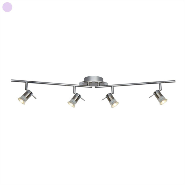 Aries 4 Light Bathroom Chrome, Satin Silver IP44, GU10 - image 1