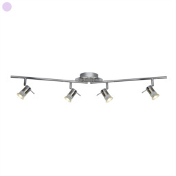 Aries 4 Light Bathroom Chrome, Satin Silver IP44, GU10
