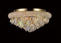 Alexandra Flush Ceiling 6 Light French Gold, Crystal - thumbnail 2