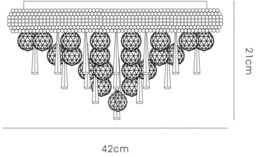 Alexandra Flush Ceiling 6 Light French Gold, Crystal - thumbnail 3