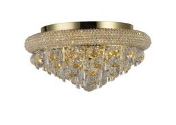 Alexandra Flush Ceiling 6 Light French Gold, Crystal