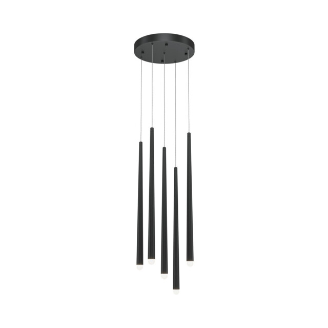 Cascade Modern Cluster Pendant Ceiling Light Black 2400lm 5xLED