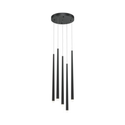 Cascade Modern Cluster Pendant Ceiling Light Black 2400lm 5xLED