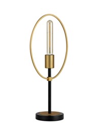 Locke Table Lamp, 1 Light E27, Sand Gold, Matt Black - thumbnail 3