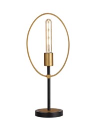 Locke Table Lamp, 1 Light E27, Sand Gold, Matt Black - thumbnail 5