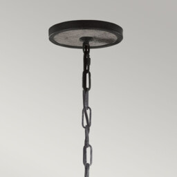 Allier 1 Light Spherical Cage Ceiling Mini Pendant Dark Wood, Antique iron, E27 - thumbnail 5