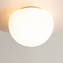 Glassy Modern Globe Ceiling Light Gold 1xE27 White Shade - thumbnail 5