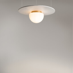 Glassy Modern Globe Ceiling Light Gold 1xE27 White Shade - thumbnail 2