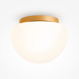 Glassy Modern Globe Ceiling Light Gold 1xE27 White Shade