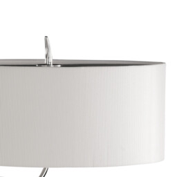 Eve Table Lamp 2 Light E27 Small, Polished Chrome With Spanish Corrugated White Oval Shade - thumbnail 5