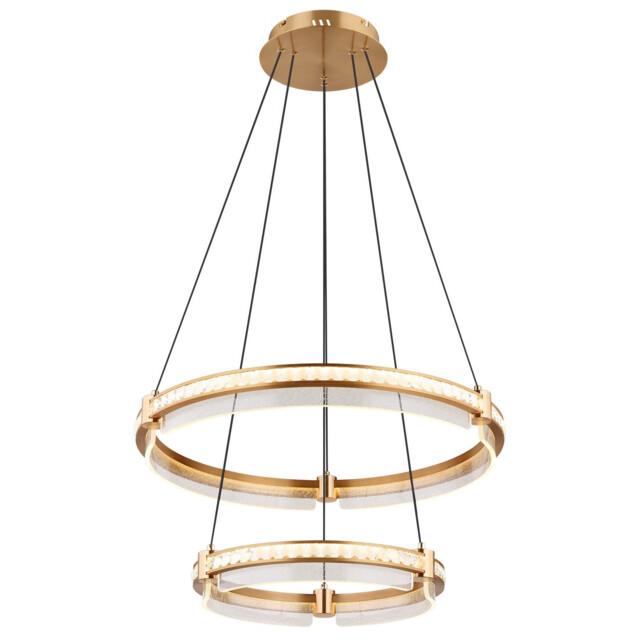 Blondie Twin Ring Pendant Ceiling Light Gold Colors K5 Crystals 2x LED Dimmable 2700-6000K Remote Control - image 1