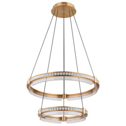 Blondie Twin Ring Pendant Ceiling Light Gold Colors K5 Crystals 2x LED Dimmable 2700-6000K Remote Control - thumbnail 2