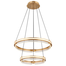 Blondie Twin Ring Pendant Ceiling Light Gold Colors K5 Crystals 2x LED Dimmable 2700-6000K Remote Control - thumbnail 1