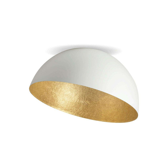 Maris 50cm Semi Flush Ceiling Light White Matt - Golden Leaf 1ΧΕ27 - image 1