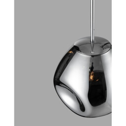 Lava 25cm Pendant Ceiling Light Chrome Metal Handmade Chrome Glass LED E27 - thumbnail 2