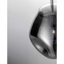 Lava 25cm Pendant Ceiling Light Chrome Metal Handmade Chrome Glass LED E27 - thumbnail 3