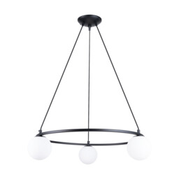 Yoli Modern Globe Pendant Ceiling Light Black 3x G9 - thumbnail 1